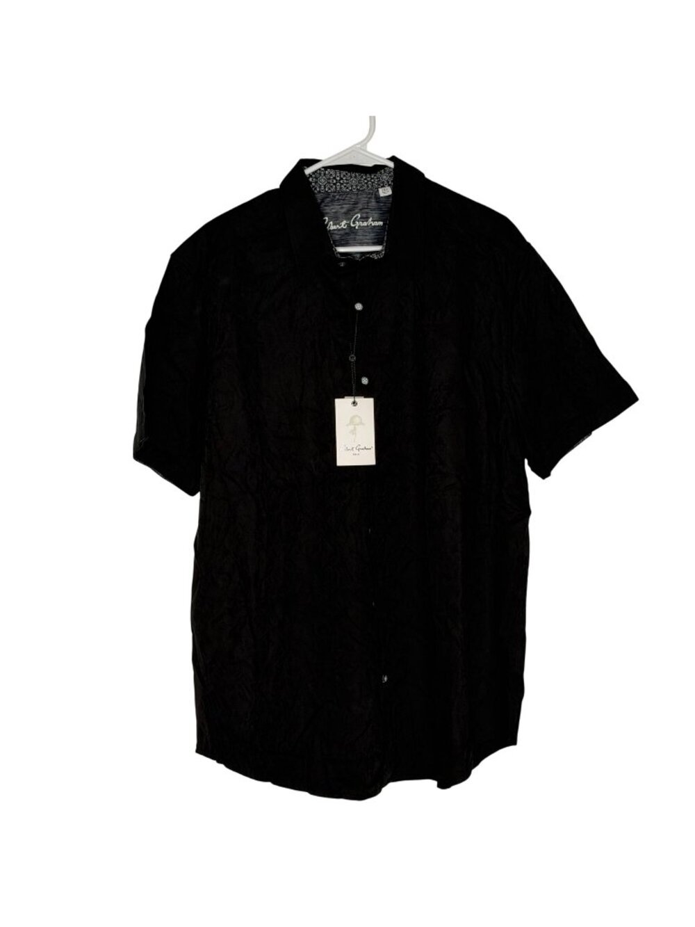 Robert Graham Highland Classic Fit Short Sleeve Shirt Black Size 2XL NWT